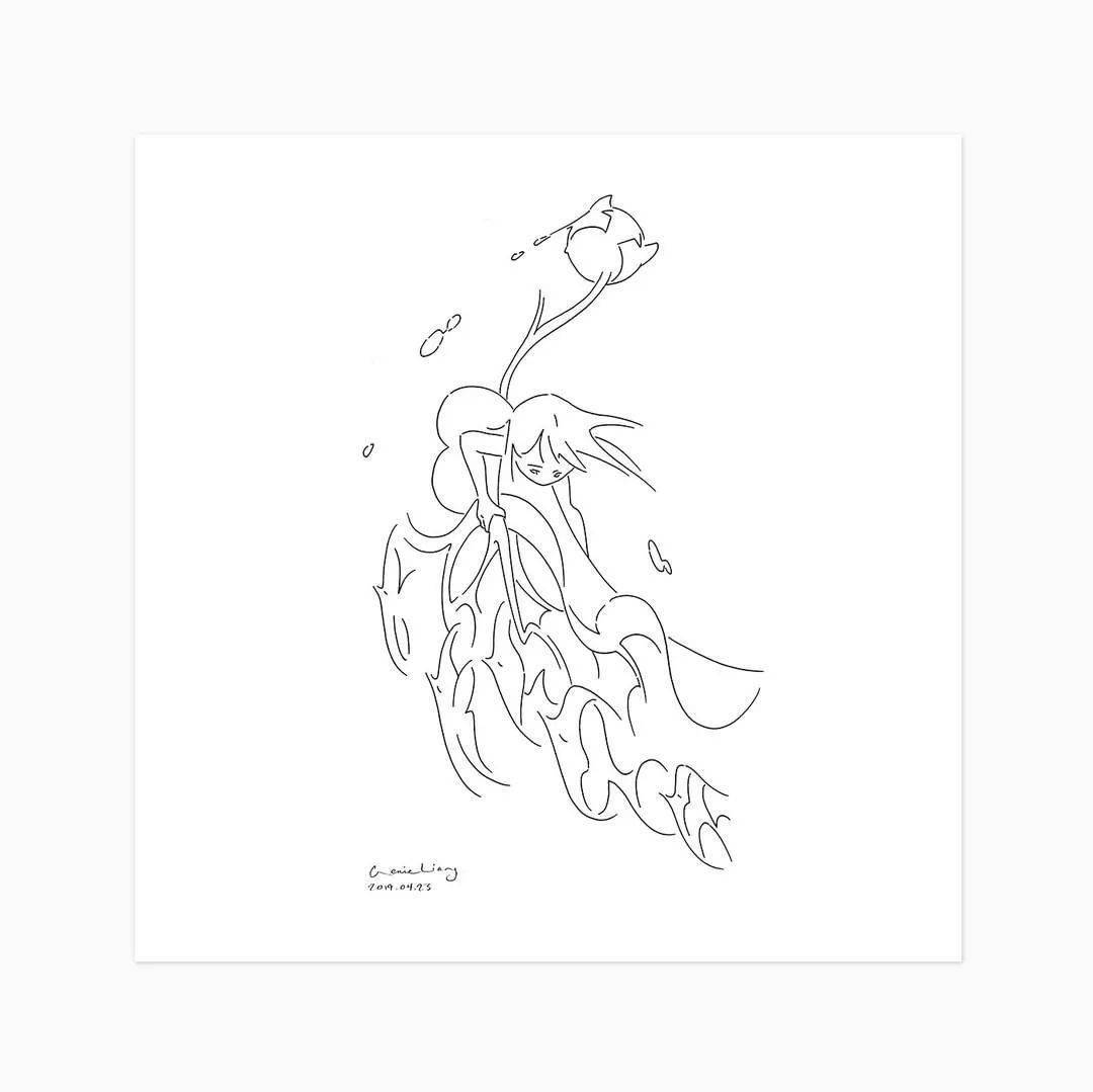 Genie 插画 | 未来主义也能唯美？空灵少女的梦幻世界