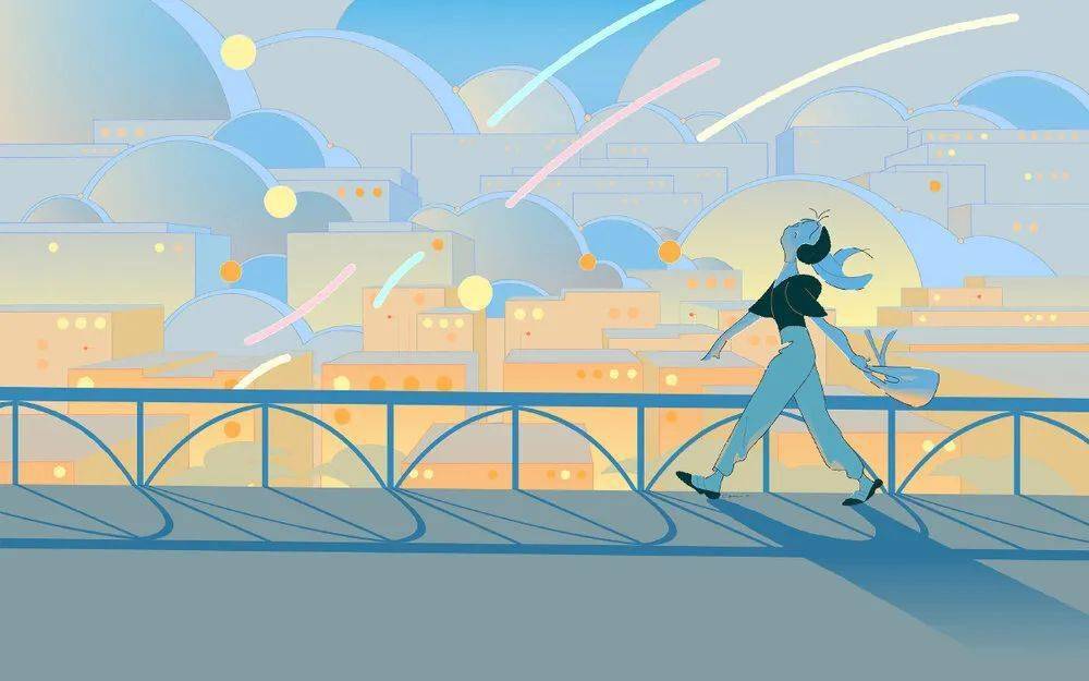 Genie 插画 | 未来主义也能唯美？空灵少女的梦幻世界