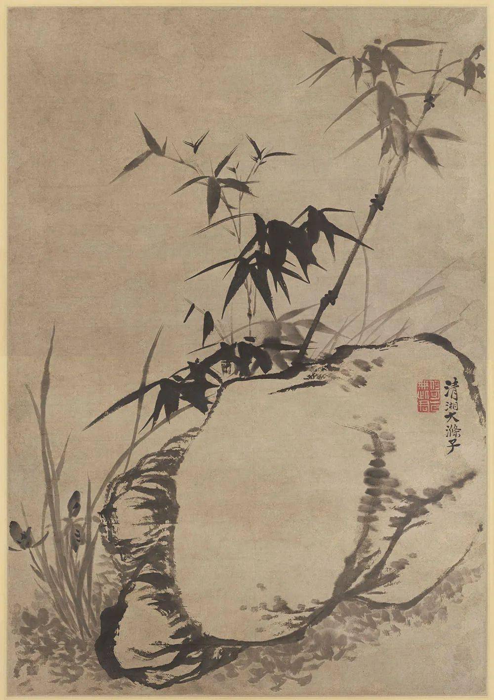 兰竹图石涛 月下梅竹石涛 墨竹图石涛 临风长啸图清 石涛,八大山人合