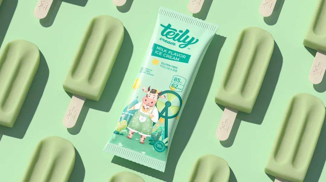 包装可爱警告马卡龙色系的冰淇淋包装