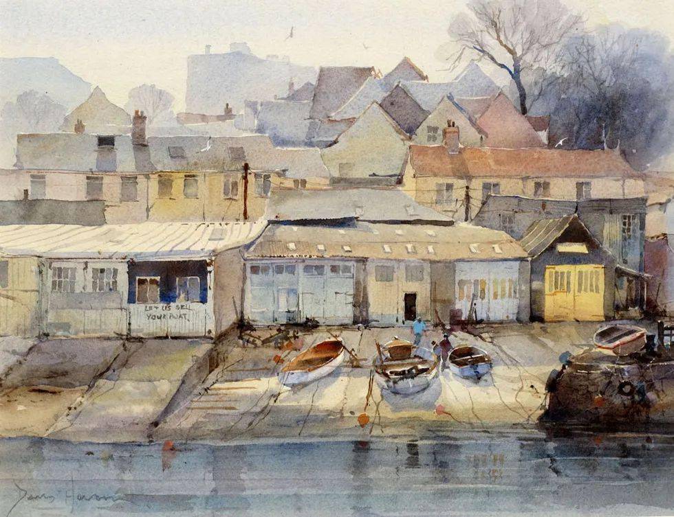 这水彩风景画太美了太灵动了