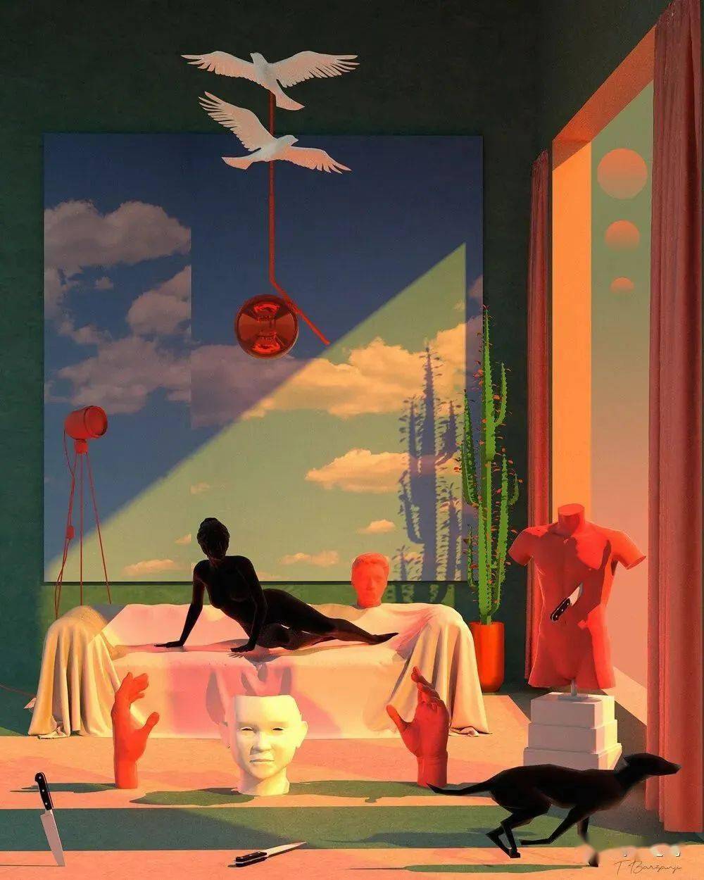 tishkbarzanji的复古未来主义插图