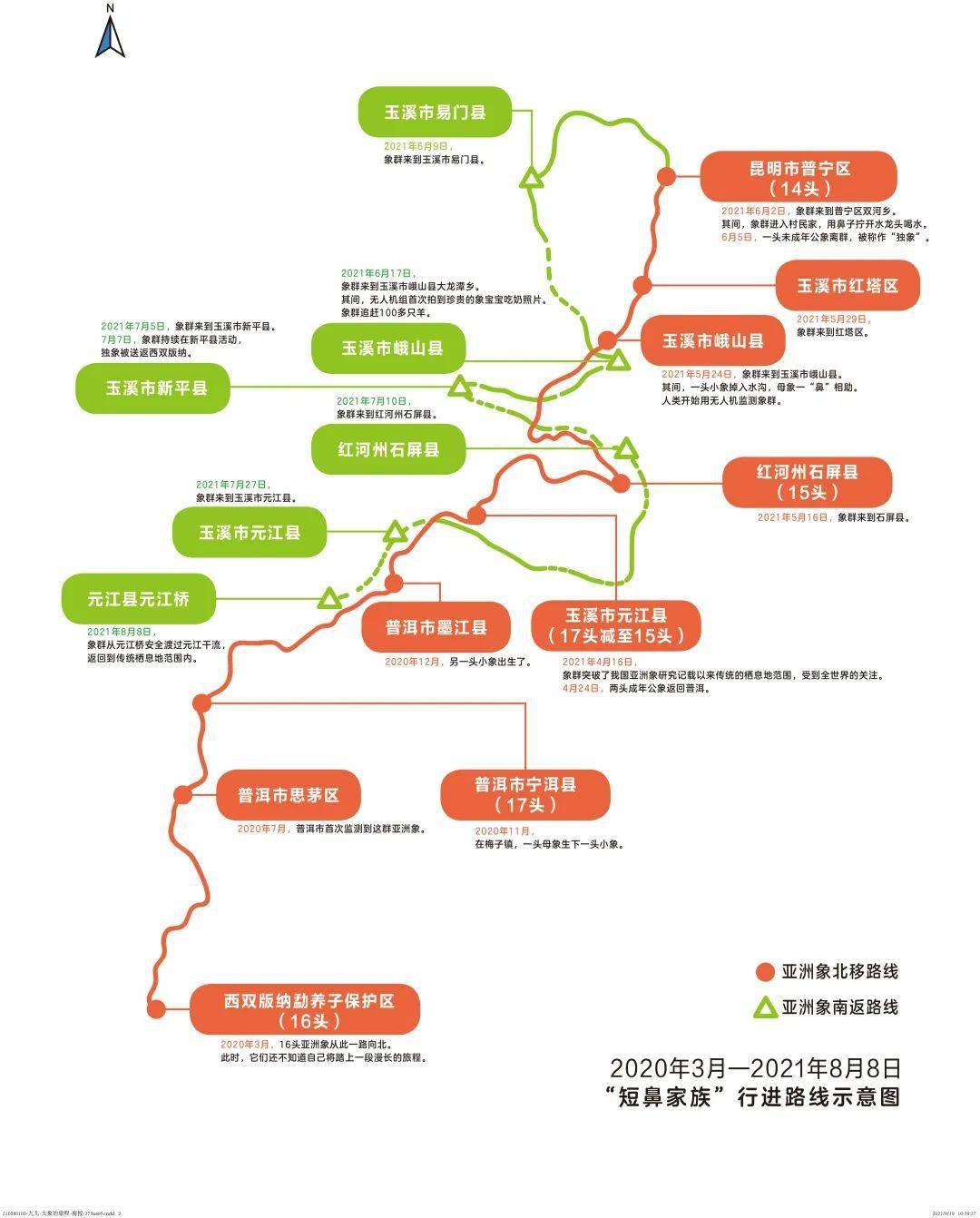 云南野象行进路线图图片