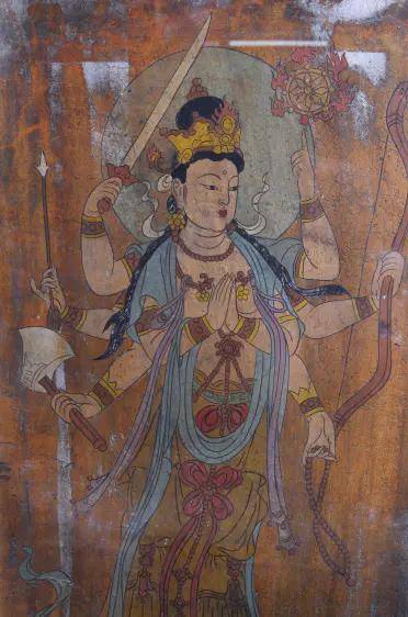 八臂观音法像图壁画图片赏析