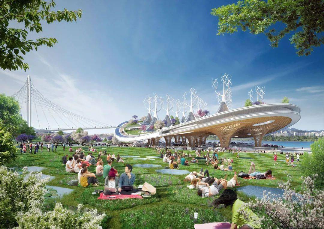 可渗透漂浮景观海中的风景线