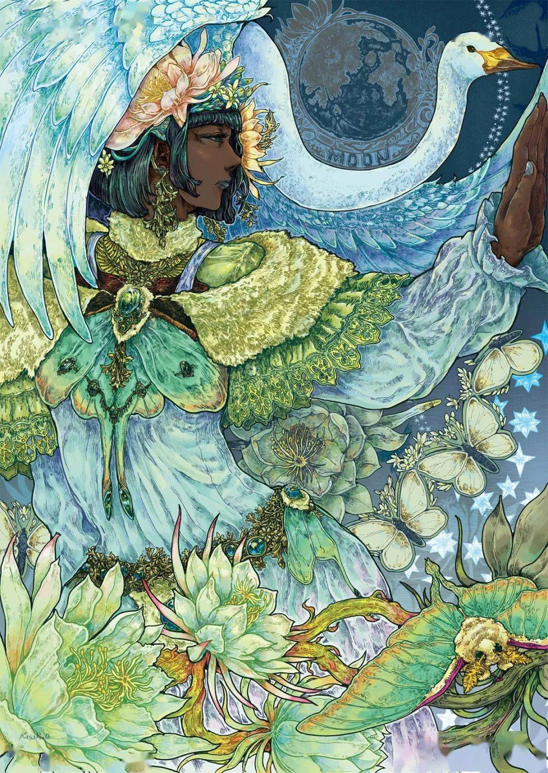 是的,他的插画复杂到你懒得抄!