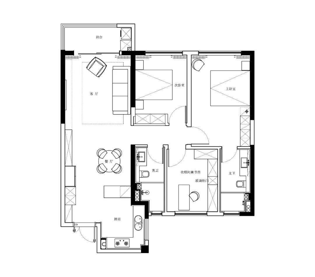 125㎡精裝改造,安寧靜謐的居住場所|會築設計_空間