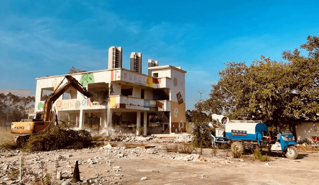 神速南沙坦尾村旧改复建安置地块建筑物全部拆除完成