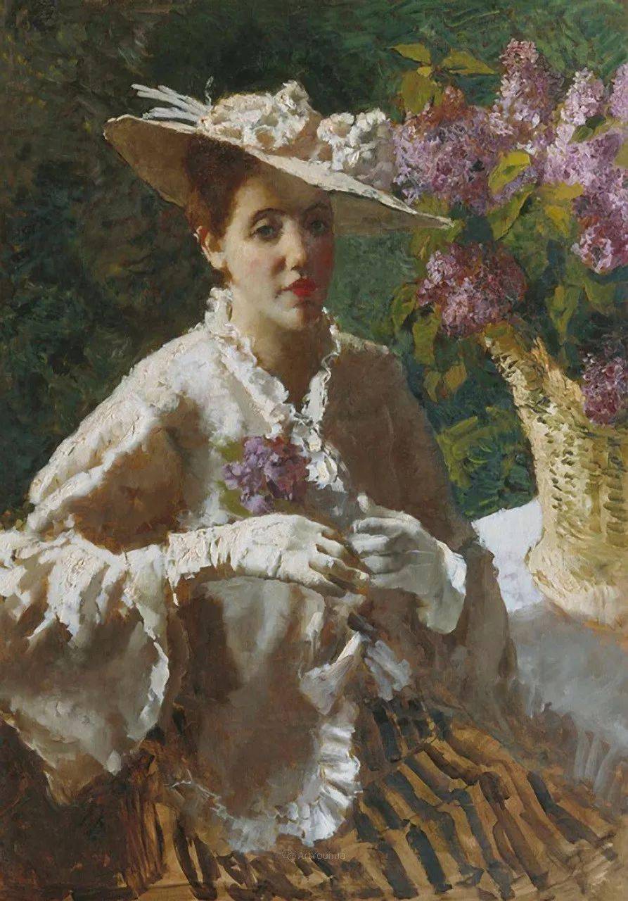 不一样笔触的贵妇夫人俄罗斯画家阿莱西奥伊苏波夫油画作品欣赏