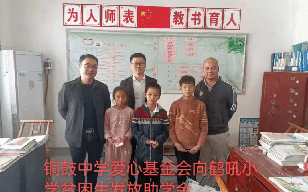 2021年度,爱心基金会在2月初,资助铜鼓县小学初中高中贫困生54人,资助