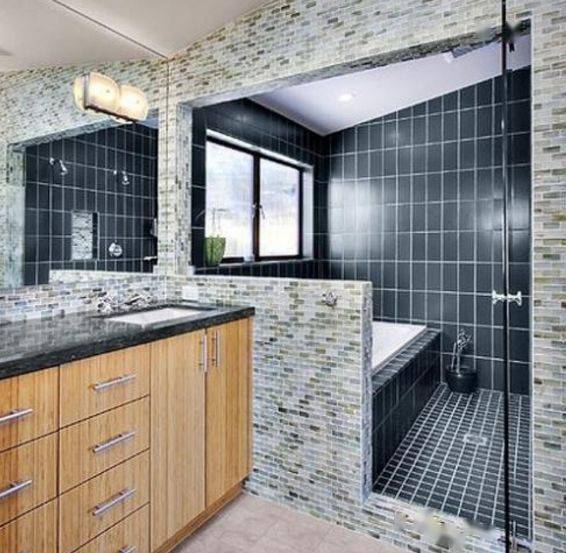 小户型卫生间空间小做个半墙隔断省钱还好用