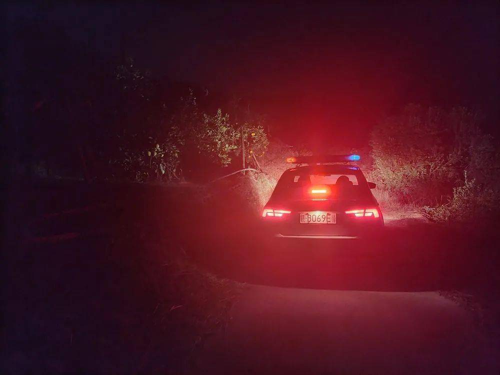 警车,晚上见警灯他们强化巡逻防控脐橙采摘前后他们是"贴心护橙者"