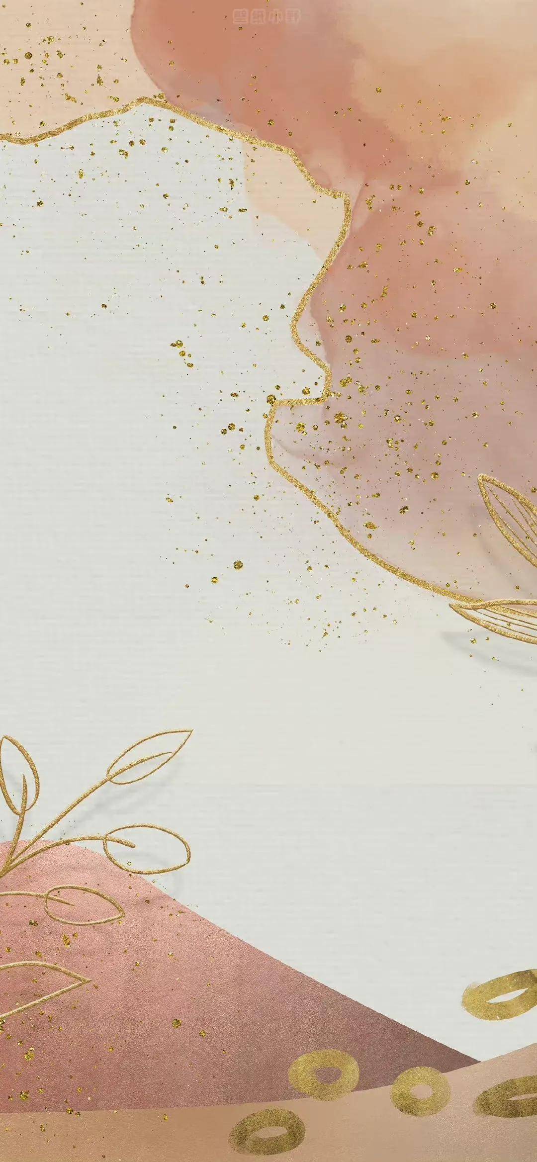 莫兰迪色系烫金风壁纸