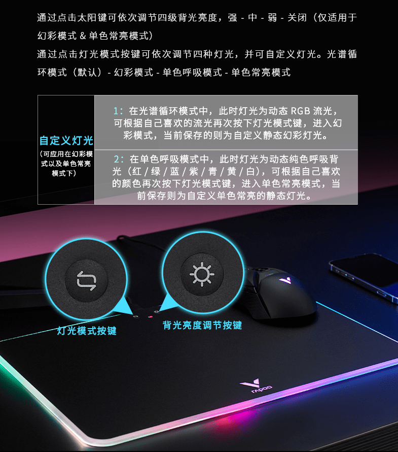 雷柏推出 V10RGB 无线充电鼠标垫：10W Qi 标准，149 元
