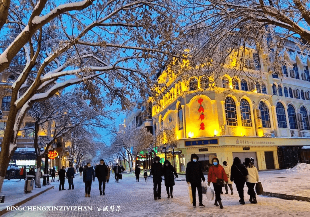 暴雪過後的哈爾濱中央大街比歐洲的街道還美