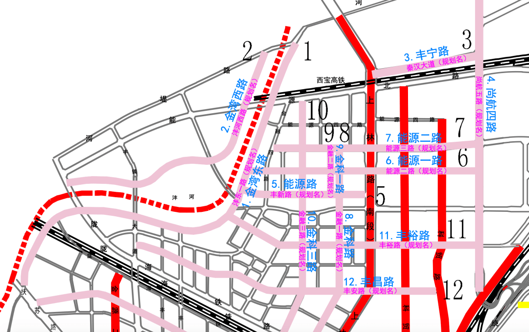 沣东新城道路详细规划图片