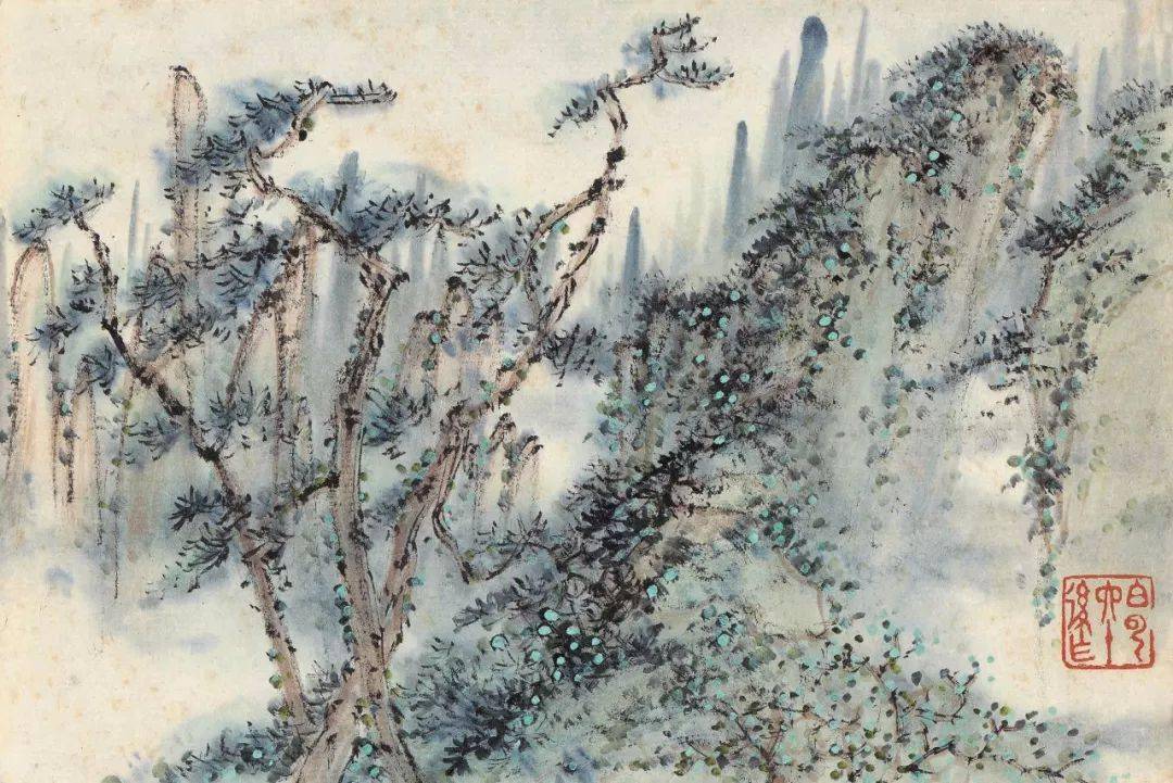 人物刘知白的山水笔墨之高已入化境