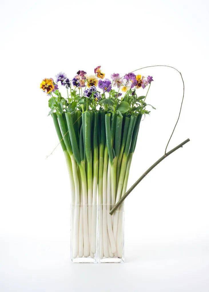 他用蔬菜水果创作的花艺获得大奖