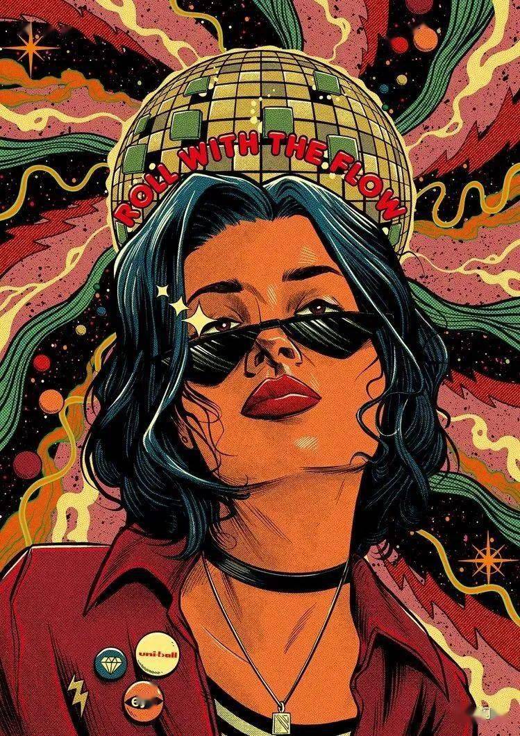 霓虹灯闪烁效果的超级酷炫手绘头像