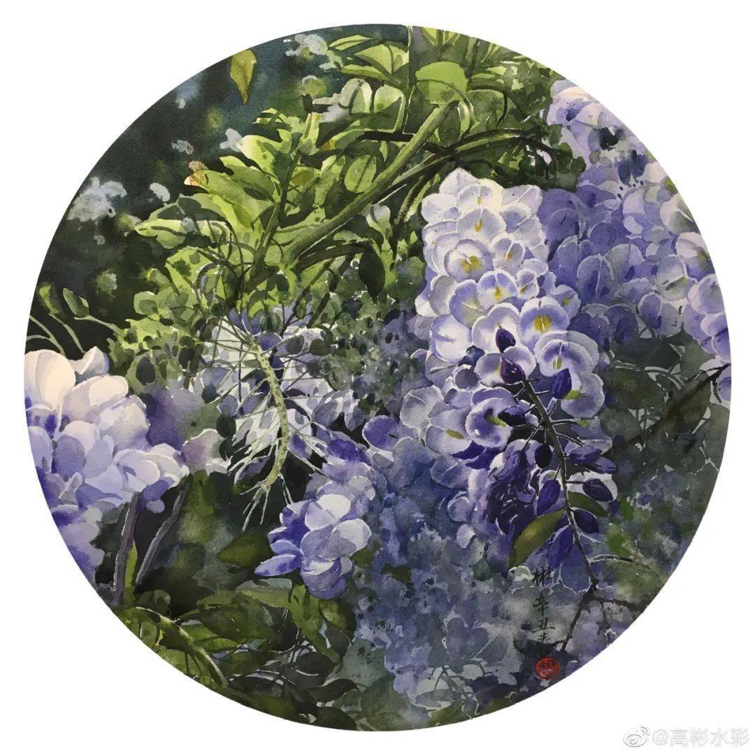 川美毕业的水彩大师笔下缤纷绚丽的花卉极致的风景静物张张惊艳美爆