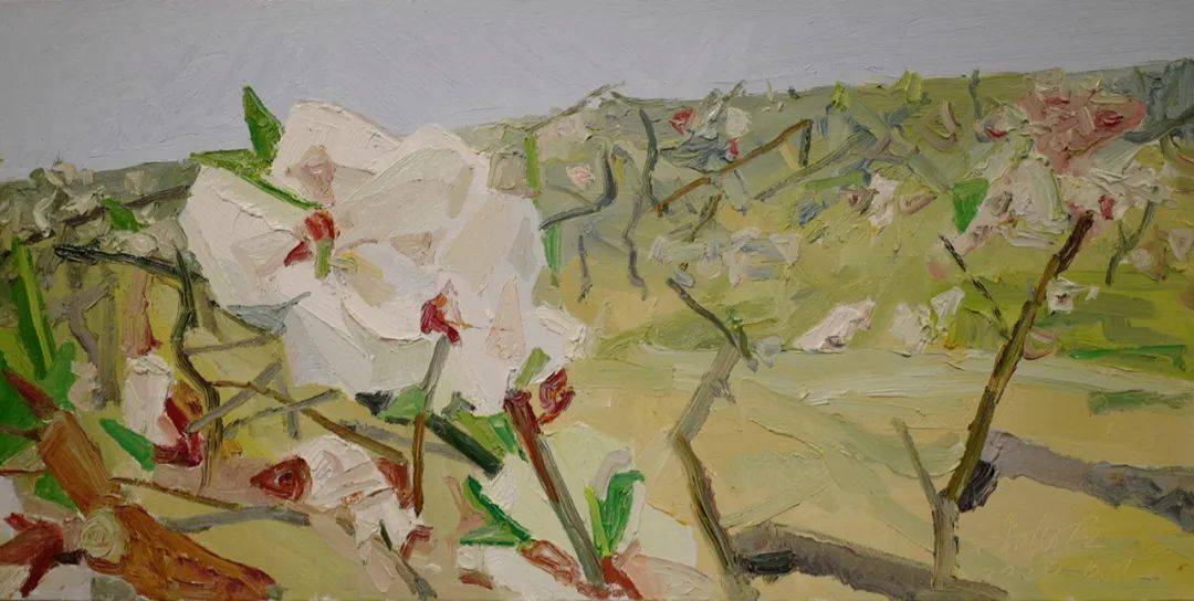 5cm×38cm 2002年芃芃《 一钵小花》布面油画90cmx70cm 2020年石自东