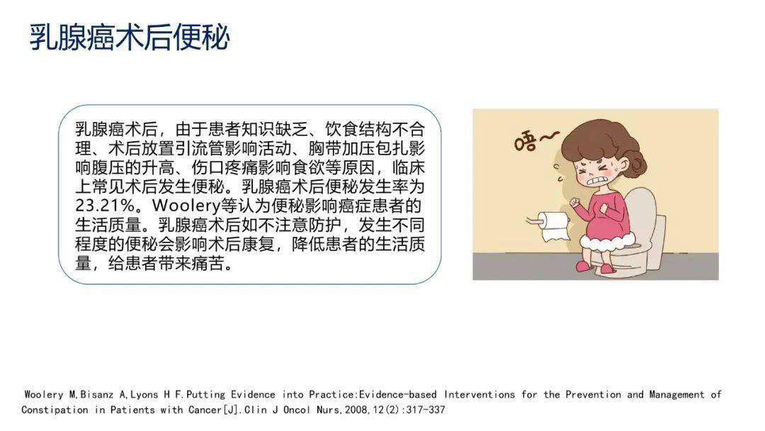 质量|【周四讲堂】乳腺癌术后便秘的护理