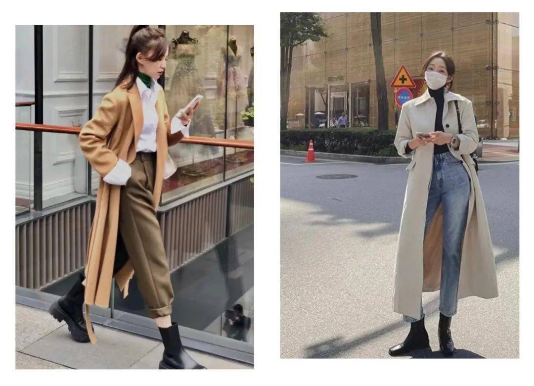 高领衫 长大衣+直筒裤=气质翻倍,这一套谁不说绝!