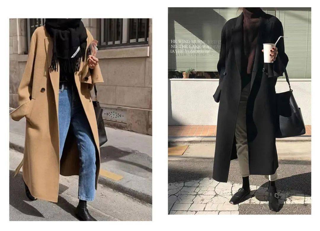 高领衫 长大衣+直筒裤=气质翻倍，这一套谁不说绝！