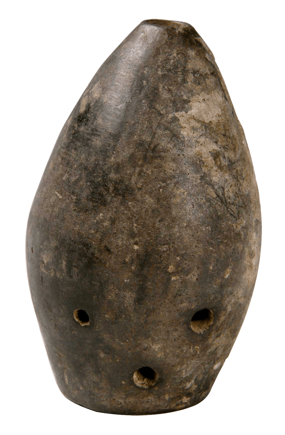 五孔陶埙商代 河南博物院征集距今约3000年泥质灰陶,平底卵形代表了埙