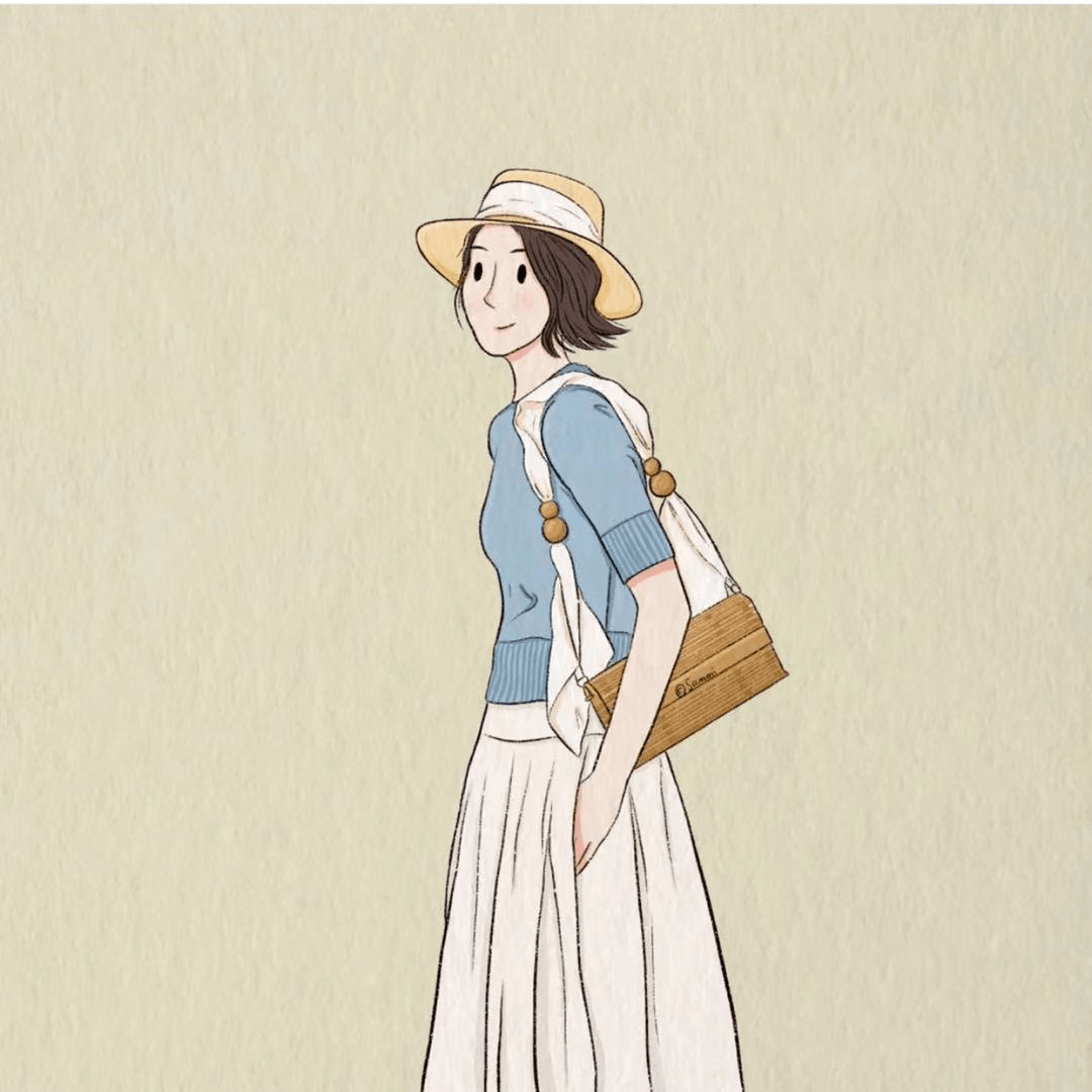 浅蓝白色 浅紫色同色系搭配温柔,个性,知性美说得就是这样的穿搭吧3