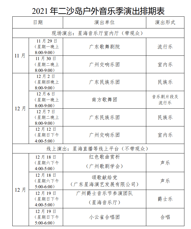 疫情|十场演出免费看！2021年“二沙岛户外音乐季”来了