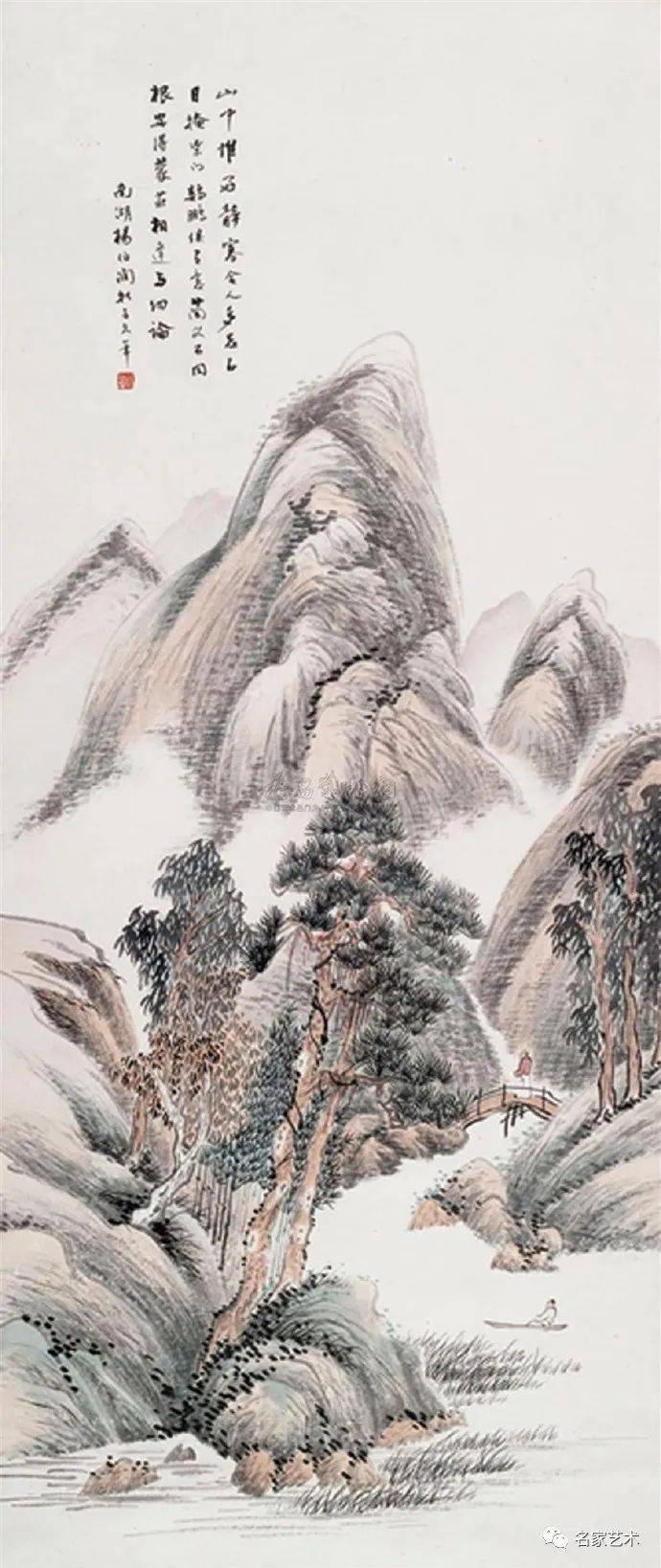 名品视界晚清书画家杨伯润的山水画欣赏