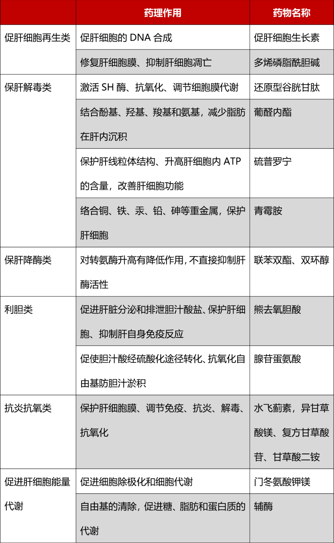 常见保肝护肝药一览表图片