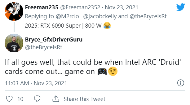 英特尔第四代 ARC Druid 独显有望在 2025 年推出