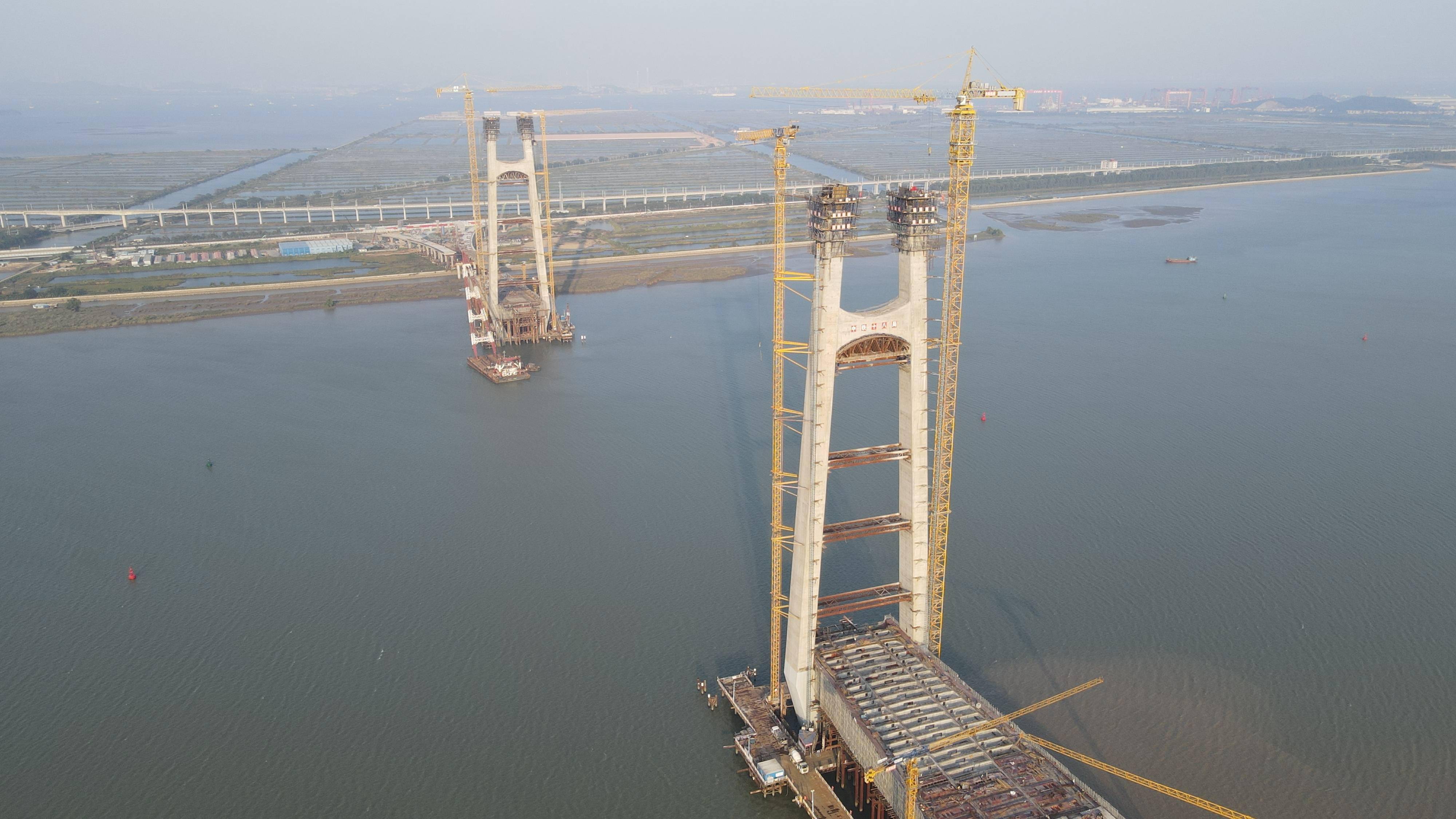 南沙红莲大桥主塔顺利封顶将于2022年建成通车