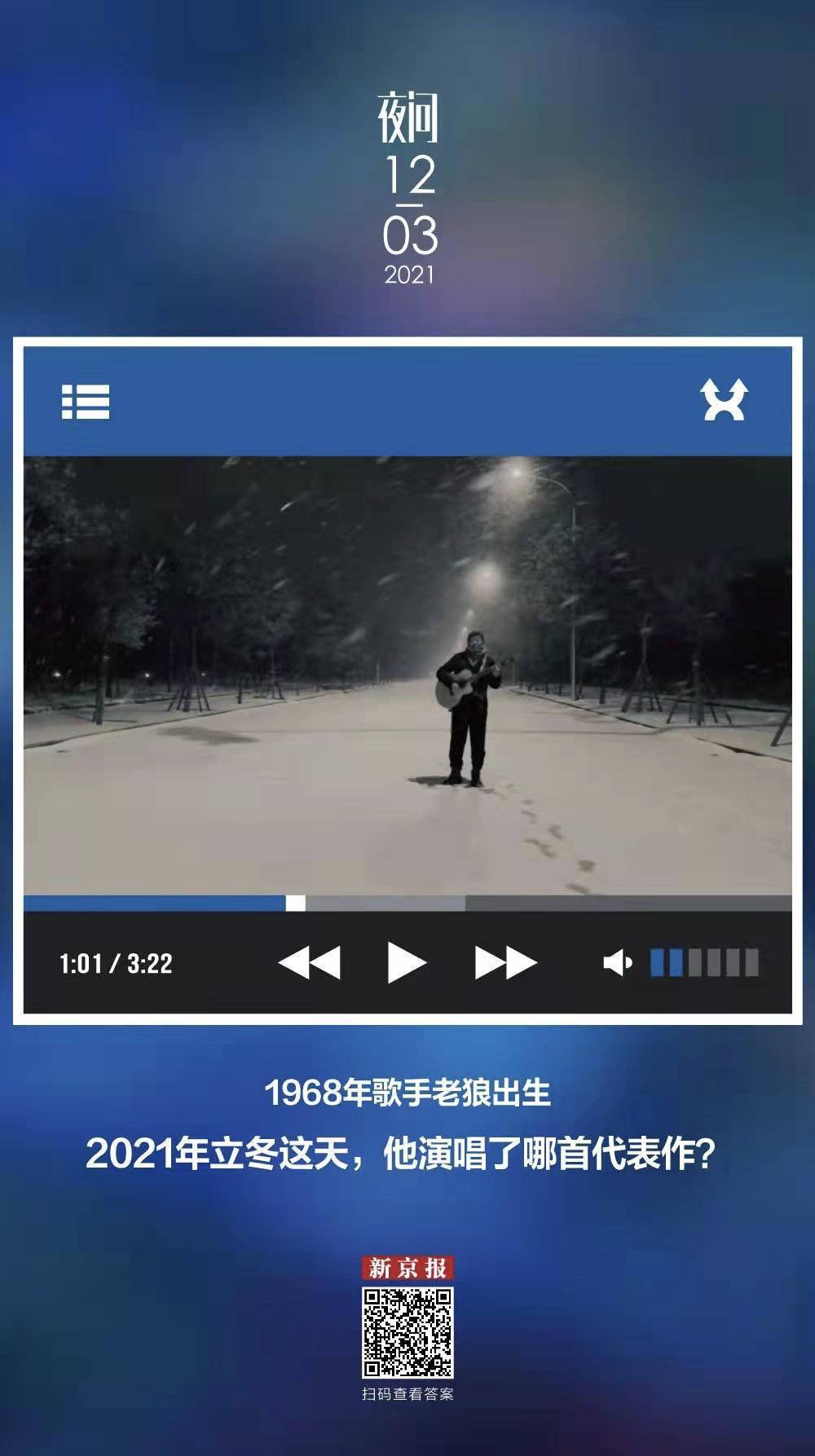 北京的雪夜,老狼的这首歌让很多人开始怀旧丨夜问_郁冬_专辑_李立军