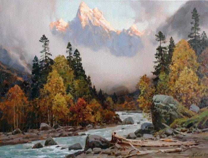 【艺术】俄罗斯画家亚历山大·巴比奇的作品_油画_布留洛夫_风景