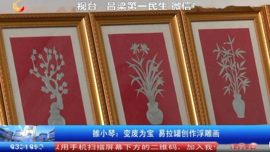 雒小琴:变废为宝 易拉罐创作浮雕画_作品_方山县_质感