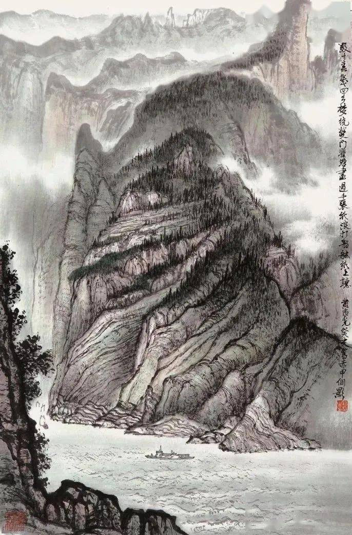 他画三峡,气吞山河_黄纯尧_芥子园_画谱