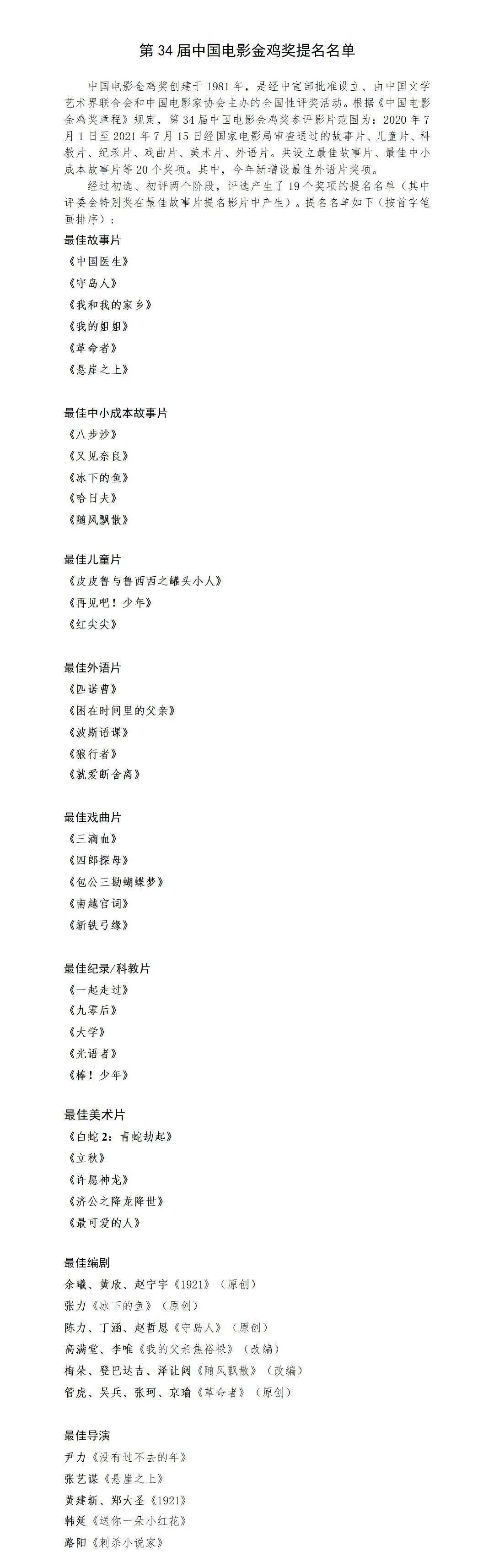 电影节|金鸡百花定了！12月28日厦门见