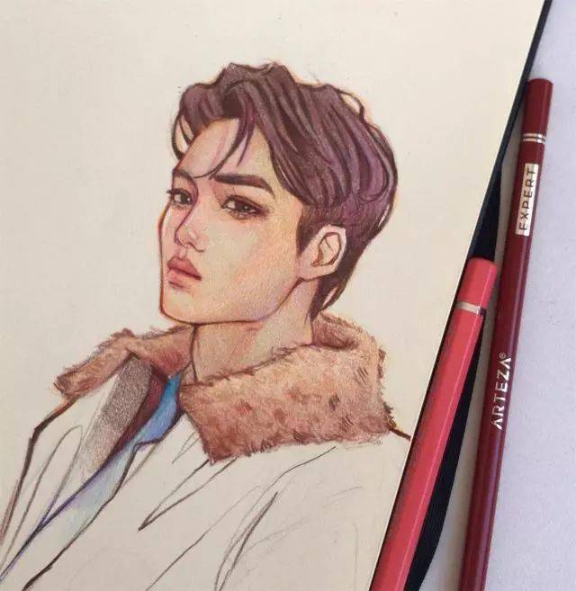 他山之石·艺‖ 色彩绚烂的彩铅人物手绘插画,爱死这样的小哥哥了