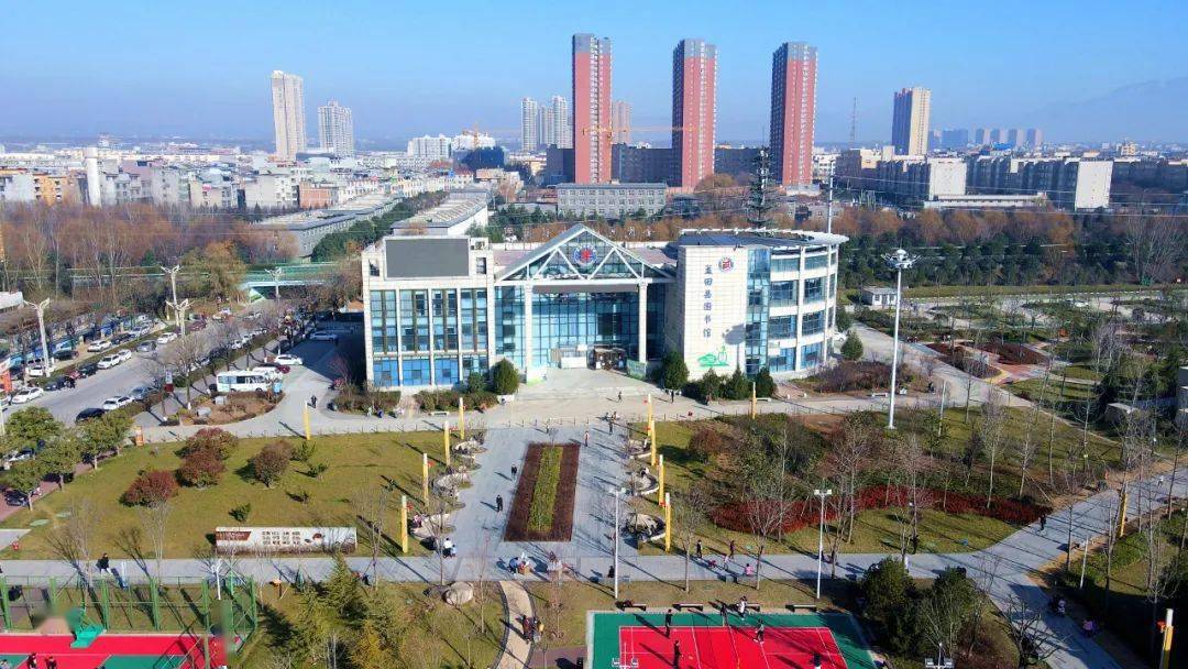 航拍美域蓝田白鹿广场