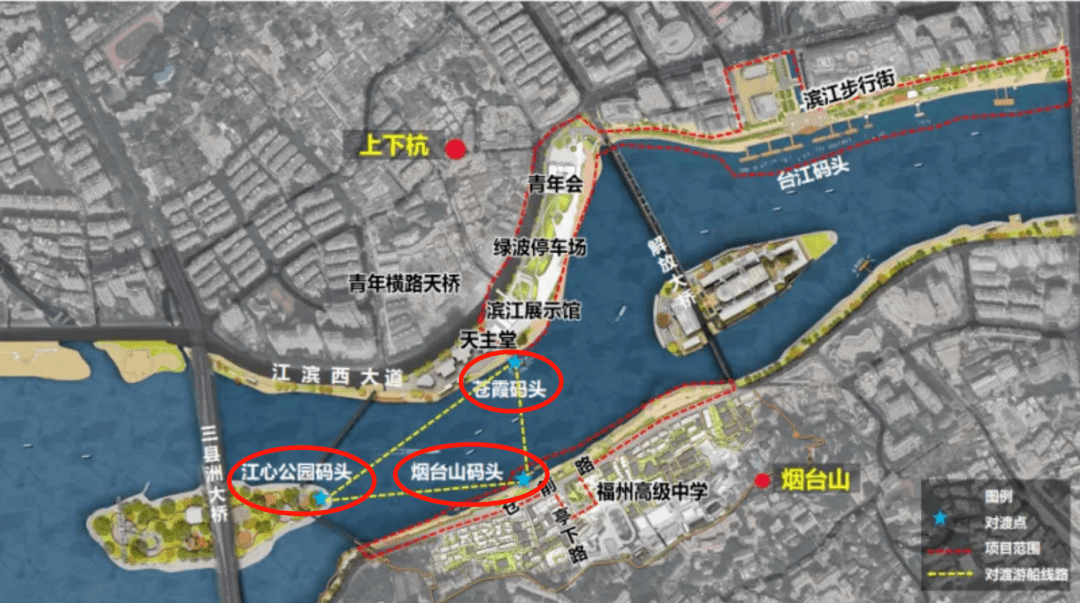 公园,江心岛会进行整体提升,打造两岸相互交融全景体验的城市公园体系