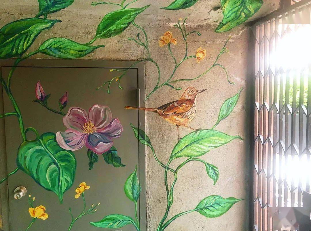 爱死这种绘墙了,美到邻居羡慕嫉妒_植物_颜料_作品