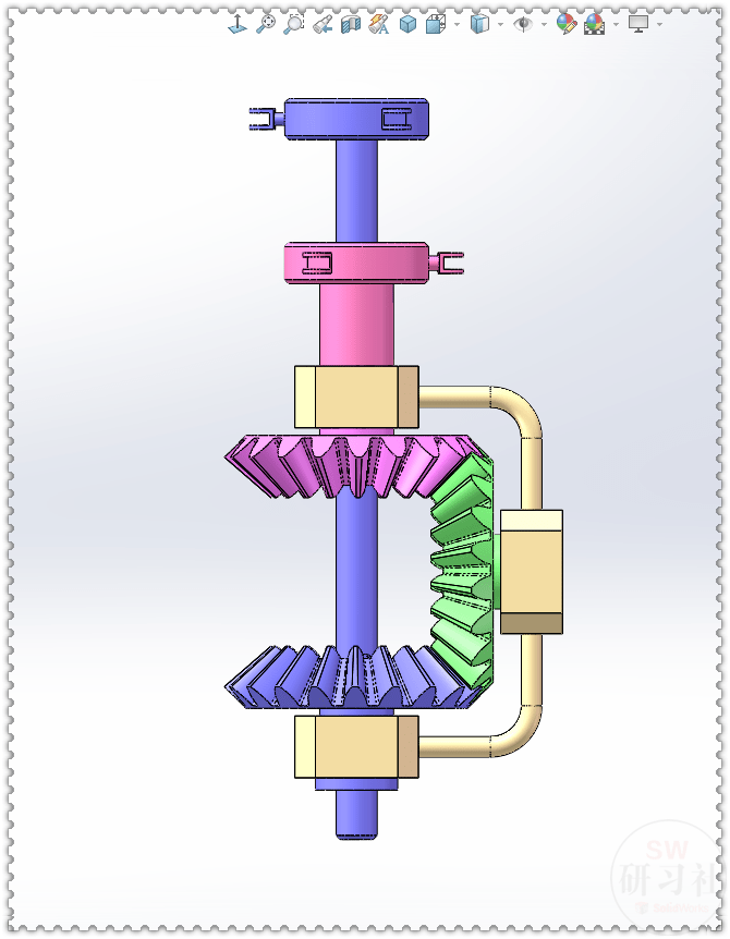 用solidworks制作的锥齿轮同轴反转机构