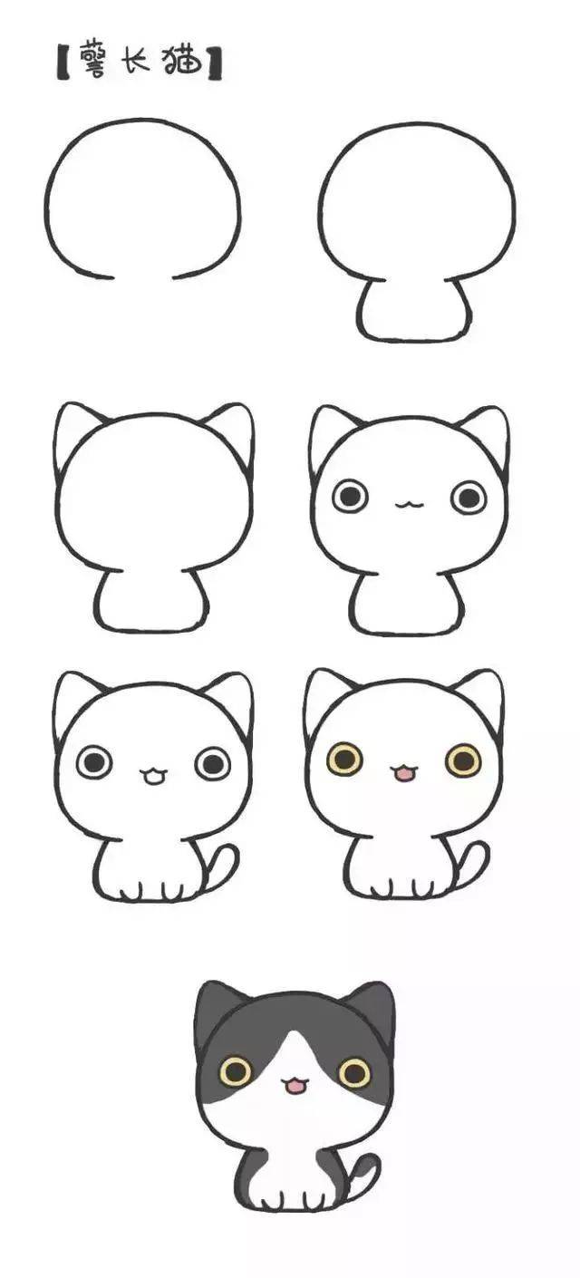 简笔画-猫咪简笔画_宠物_人士_教程