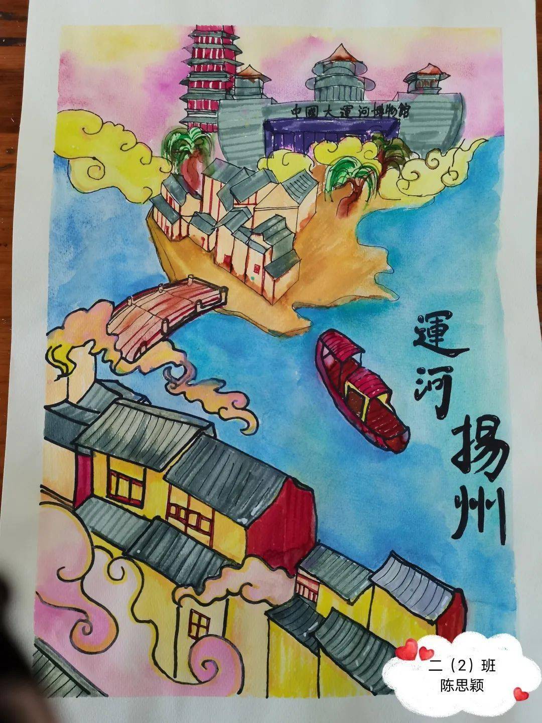 扬州运河情儿童画图片