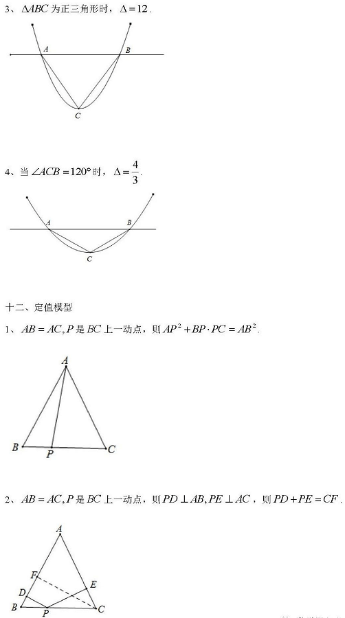 初三|20页初中数学二级结论整理汇编，初一到初三都能用！