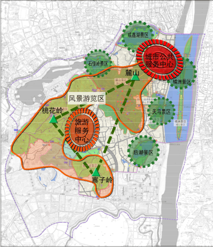 岳麓山旅游平面示意图图片