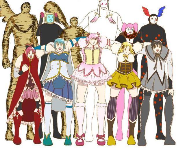 动漫角色恶搞足球小将超强头身比魔法少女小圆辣眼睛